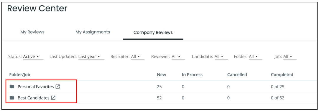 Review Center_select folder or job.png