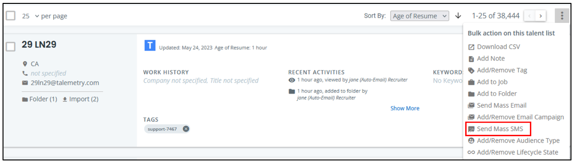 send mass sms page menu.png