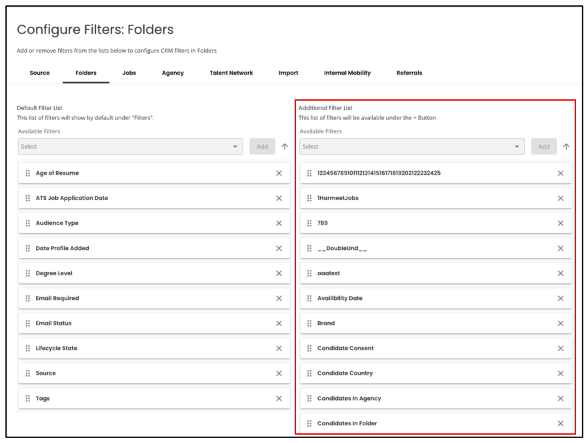 Configure additional filters