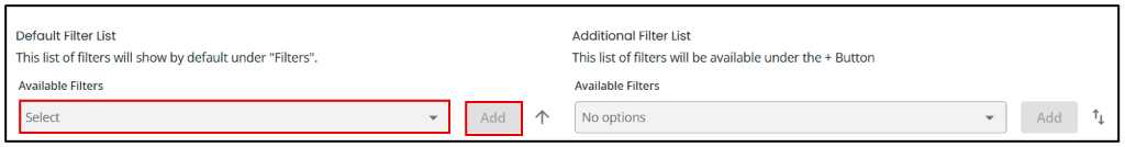 Move filters between sections