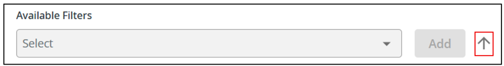 Configure filters up arrow 